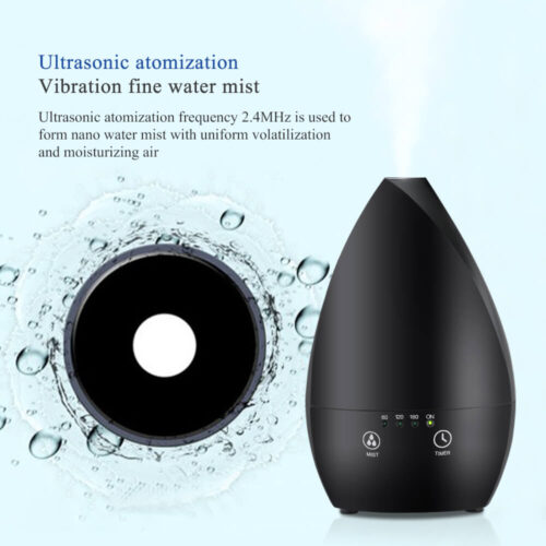 Flower Shape Ultrasonic Aroma Diffuser 200ml Black Aromatherapy Humidifier - Image 6