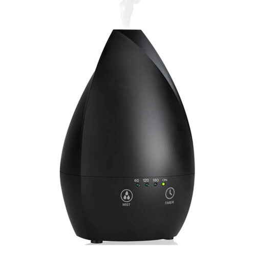 Flower Shape Ultrasonic Aroma Diffuser 200ml Black Aromatherapy Humidifier