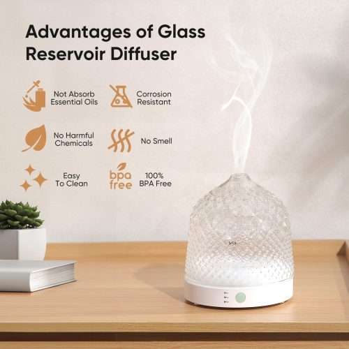 200ml Glass Essential Oil Diffuser With Glass Reservoir - Image 3