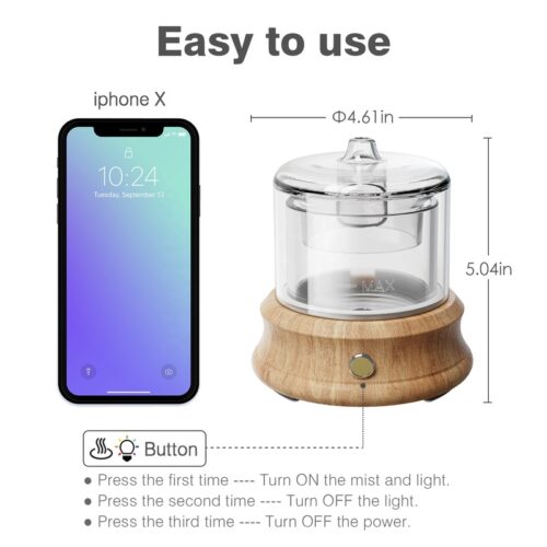 World First Glass Water Tank Diffuser with Natural Wood Base - Image 9