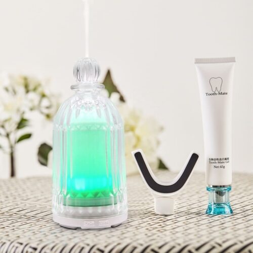 120ML Elegant Glass Essential Oil Diffuser with 7 Colorful Night Light White Bases - Image 6