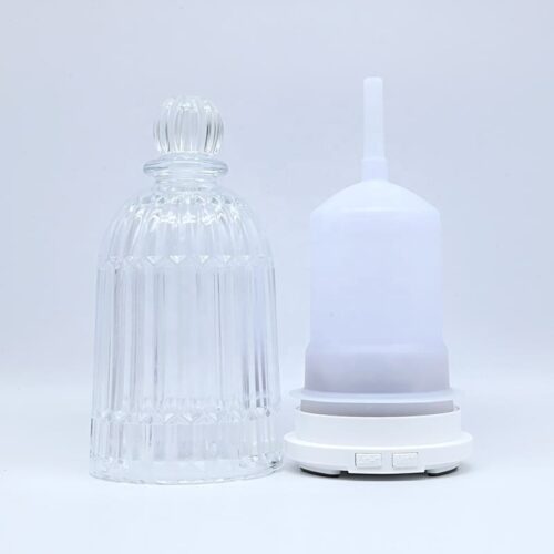 120ML Elegant Glass Essential Oil Diffuser with 7 Colorful Night Light White Bases - Image 3