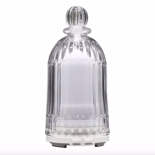 120ML Elegant Glass Essential Oil Diffuser with 7 Colorful Night Light White Bases - Image 2