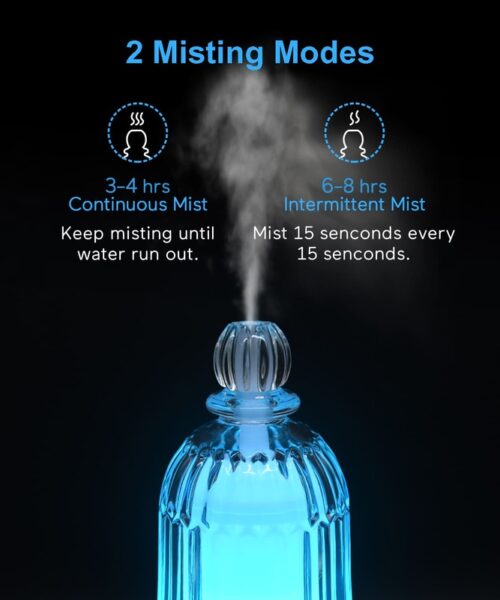 120ML Cool Mist Glass Humidifier▕ Black Base - Image 6