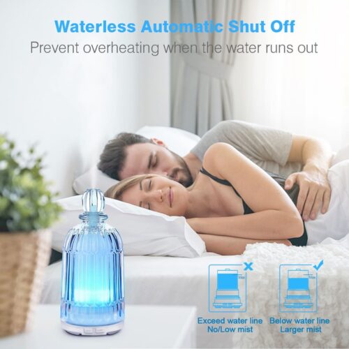 120ML Cool Mist Glass Humidifier▕ Black Base - Image 5