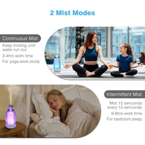 120ML Cool Mist Glass Humidifier▕ Black Base - Image 7