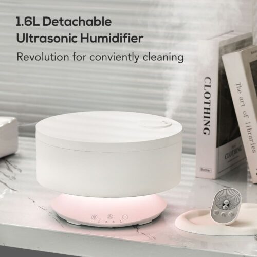 1.6L Ultrasonic Diffuser Detachable Humidifier w/ Remote Control in White - Image 2