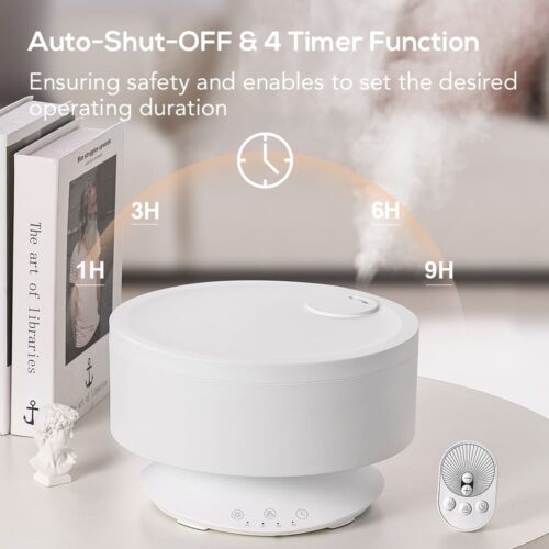 1.6L Ultrasonic Diffuser Detachable Humidifier w/ Remote Control in White - Image 3