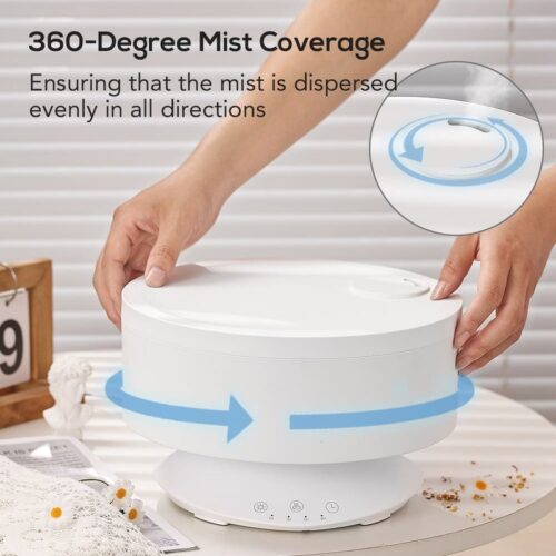 1.6L Ultrasonic Diffuser Detachable Humidifier w/ Remote Control in White - Image 6