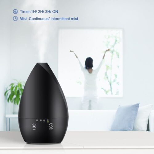 Flower Shape Ultrasonic Aroma Diffuser 200ml Black Aromatherapy Humidifier - Image 3