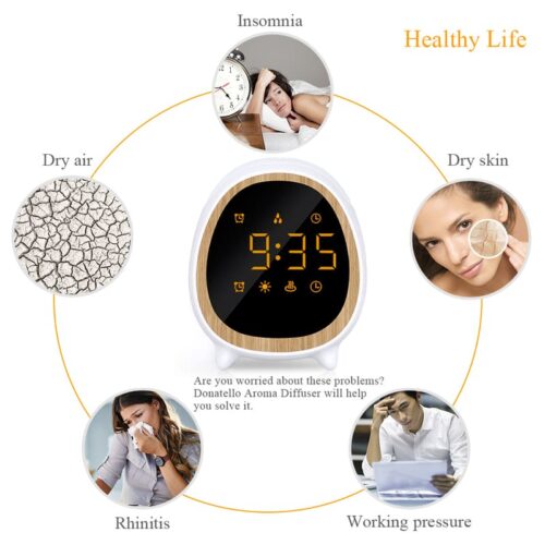 Smart Essential Oil Diffuser ▕ Alarm Clock White - Image 10