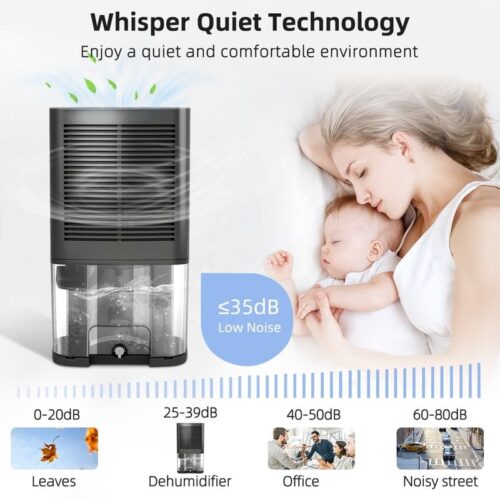 2L Home Dehumidifier for Basement with Drain Pipe - Image 5