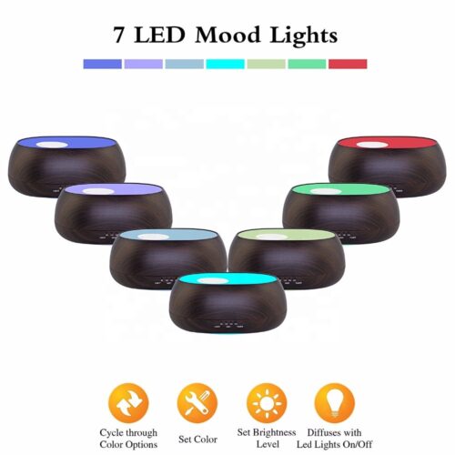 Sea Cloud Aroma Diffuser Remote Control Humidifier | Dark Wood - Image 8