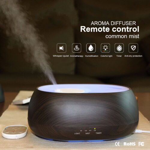 Sea Cloud Aroma Diffuser Remote Control Humidifier | Dark Wood - Image 2